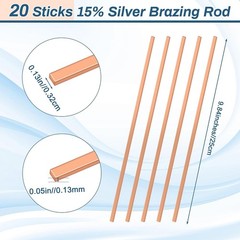 Luxiv 20 Sticks 15% Silver Brazing Rods for HVAC & Industrial Use
