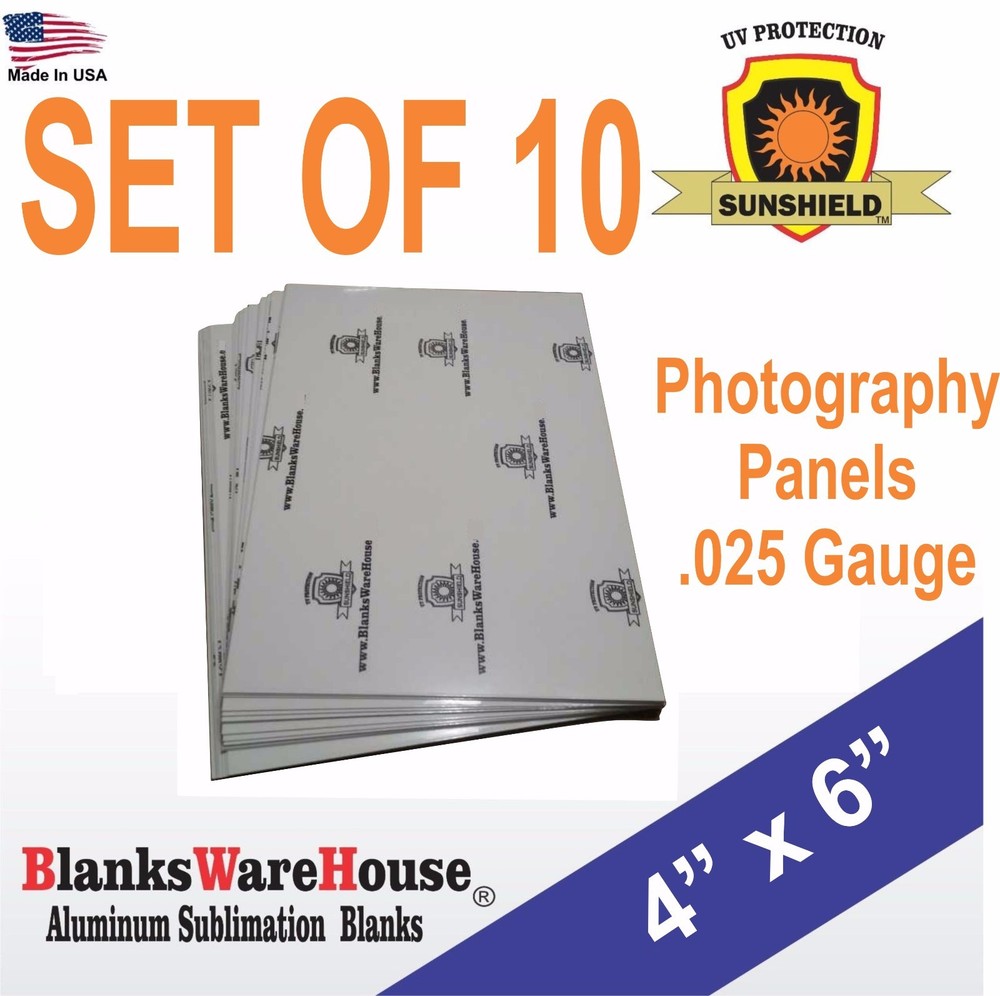 4″ x 6″ Aluminum, sublimation, Photo Sheets, photo panels, .025″ / 10 PC**