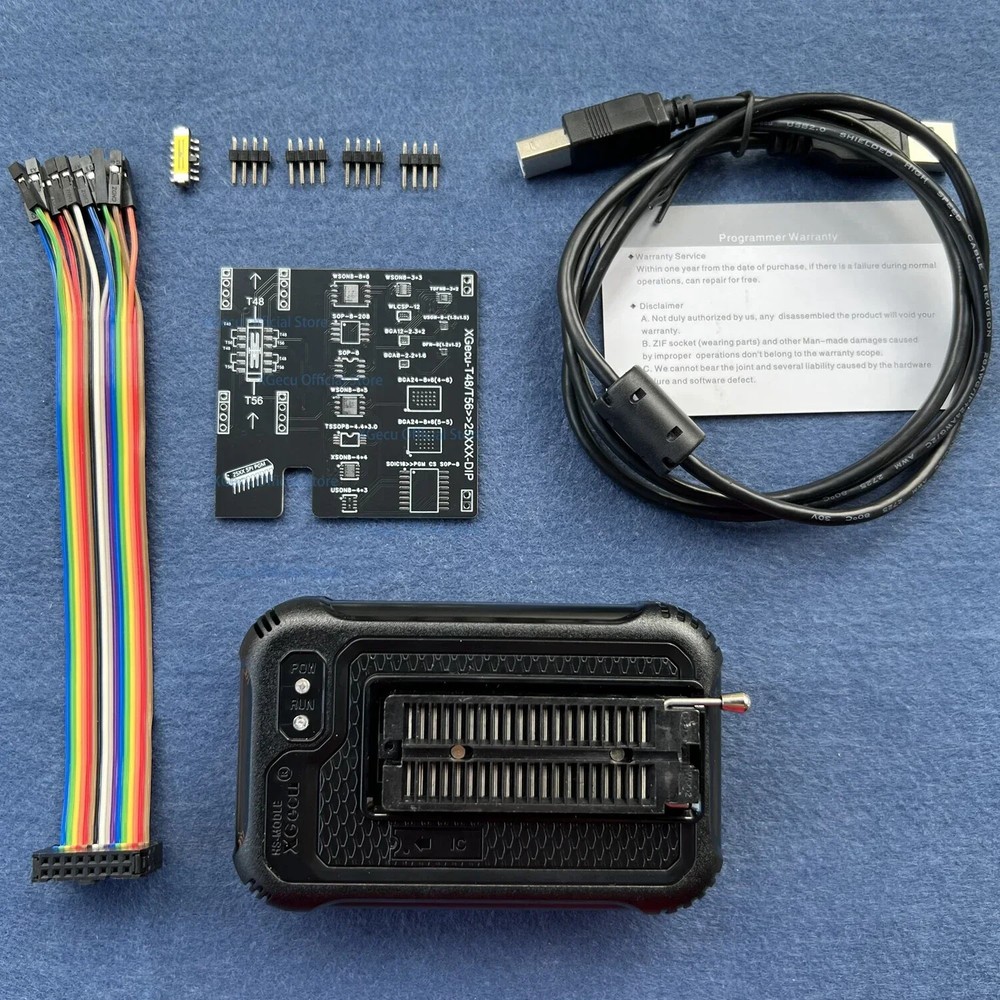 XGecu T48 Programmer for SPI/Nor/NAND Flash BIOS + 17-in-1 adapter + ISP cable