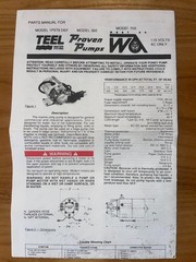 Pump Impeller and Gasket Repair Kit 1R387 Teel Pump Model 1P579