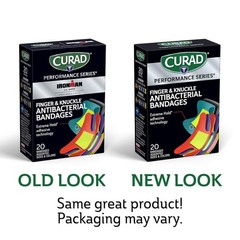 Curad Performance Series Fingertip and 20 Count (Pack of 1), Multi-color