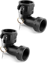 200D90 Polypropylene Cam and Groove Hose Fitting, 2 Pack 90 Degree Elbow Fitting