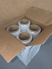 4 Rolls Pre-Stretch Shrink Wrap Plastic Hand Film Clear 15″ x 1476′
