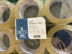 BOPP Packing Tape 1.88 inch x 110 Yards x 2 mi Clear 6 Roll Package (LOGAN)