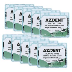 AZDENT tubos bucal de ortodoncia dental Roth 022 1er molar monobloque Bondable