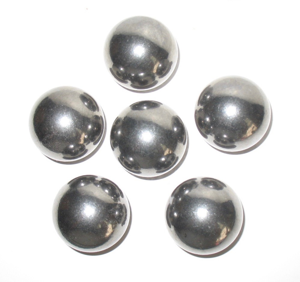6 (six) 1-5/8 Inch Soft Polish Steel Balls Can be machined, welded or drilled