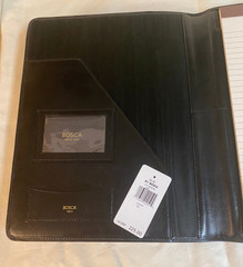 Bosca Old Leather Writing Pad Portfolio Black 922-59 MSRP $225 NWT Monogram JJW