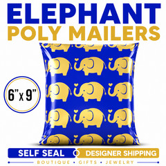 Elephant Poly Mailers 6×9 Self Seal Designer Boutique Shipping Bags Envelopes