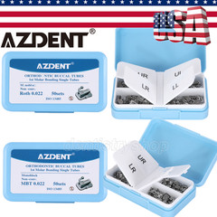 AZDENT Dental Ortho Buccal Tube with Band Bondable Roth MBT 1st 2nd Molar N-conv