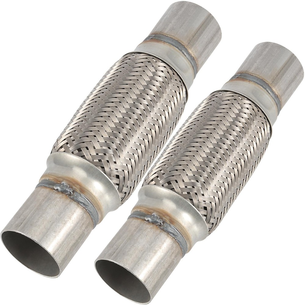 2 Pack 2.5 x 6 x 10 Inch Stainless Steel Heavy Duty Exhaust Flex Pipe, Double…