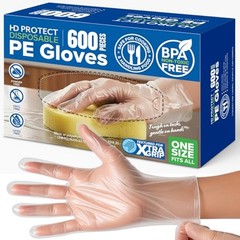 600 Pack Disposable Food Service Gloves, BPA & Latex-free Hdpe, Clear