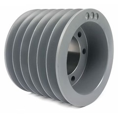 7/8 In To 3-1/2 In Quick Detachable Bushed Bore 6 Groove V-Belt Pulley 8 In Od,