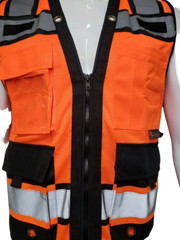Safety vest orange with Tablet Pocket