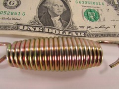 1-Pc Steel Extension Springs, 3.55″ Grip Length, .102″ Wire Dia., End Hook /Ring