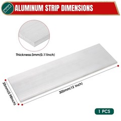 6061 Aluminum Flat Bar, 1/8″x1″x12″ Rectangle | T6511, Solid Mill Stock, Indu…