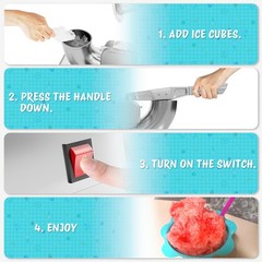 Snow Cone Machine Shaved Ice, 500LB/H Commercial Ice Crusher Shaved Ice Machi…