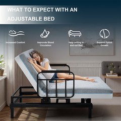 Electric Lift Bed for Seniors with OneTouch Backrest Lift & Wired Remote Control