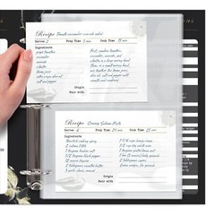 25Pack 4×6 Inch Recipe Card Protectors Clear Recipe Card Sleeves for 8.5×9.5 Inc