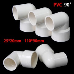 PVC 90° Elbow Reducing Pipe Fitting Reducer Socket Coupling I.D. 20-110mm White
