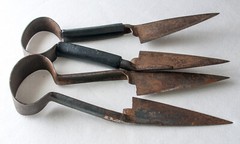 Vintage Sheep Goat Shears Scissors Set of 2 12 in each Wool Cutters