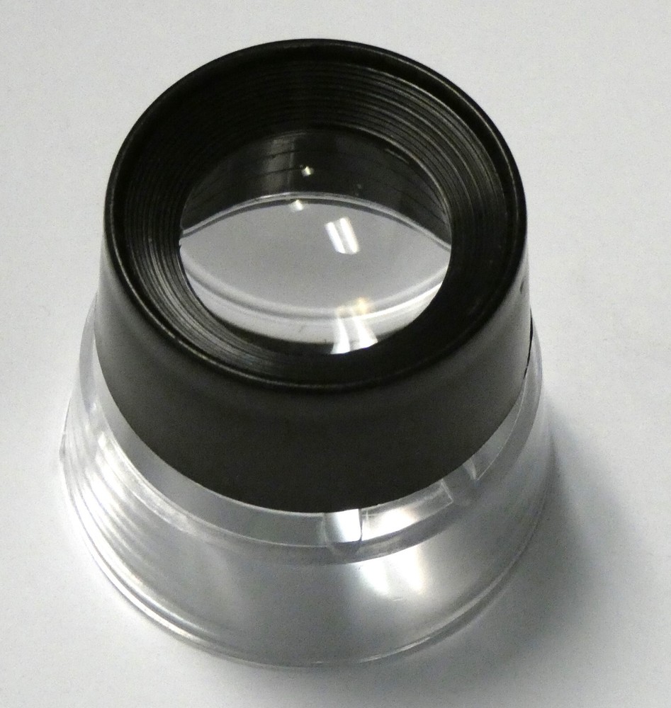 Coin stamp rock circuit inspection 10X loupe stand magnifier magnifying glass 1″