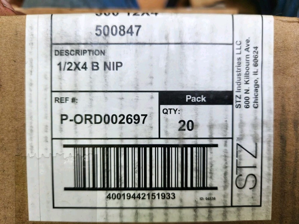 STZ Industries® 1/2″ MIP x 4″ Black Steel Pipe Nipple