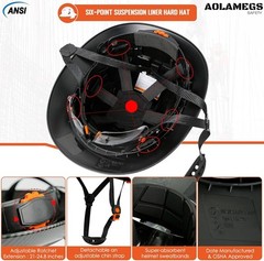 Hardhats size range from 53-63cm/ 20.86-24.80 inch, Bright Black Carbon…