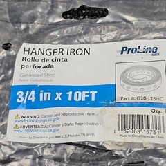 (QTY 3) B & K ProLine G20-128HC Pipe Strap Galvanized Steel 28-Ga 3/4-ft x 10-ft