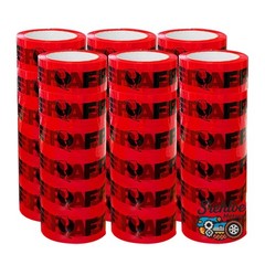 36 Rolls 1.8″ x 100 Yards Red Fragile Tape Black Lettering Box Packing