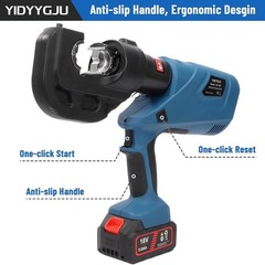 Hydraulic Crimping Tool 12Ton Battery Powered 120KN 21V Lithium-Ion 360°