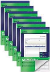 Sales Order Books 6-Pack Carbonless 2-Part 5-7/16 x 8-7/16 in Business Use