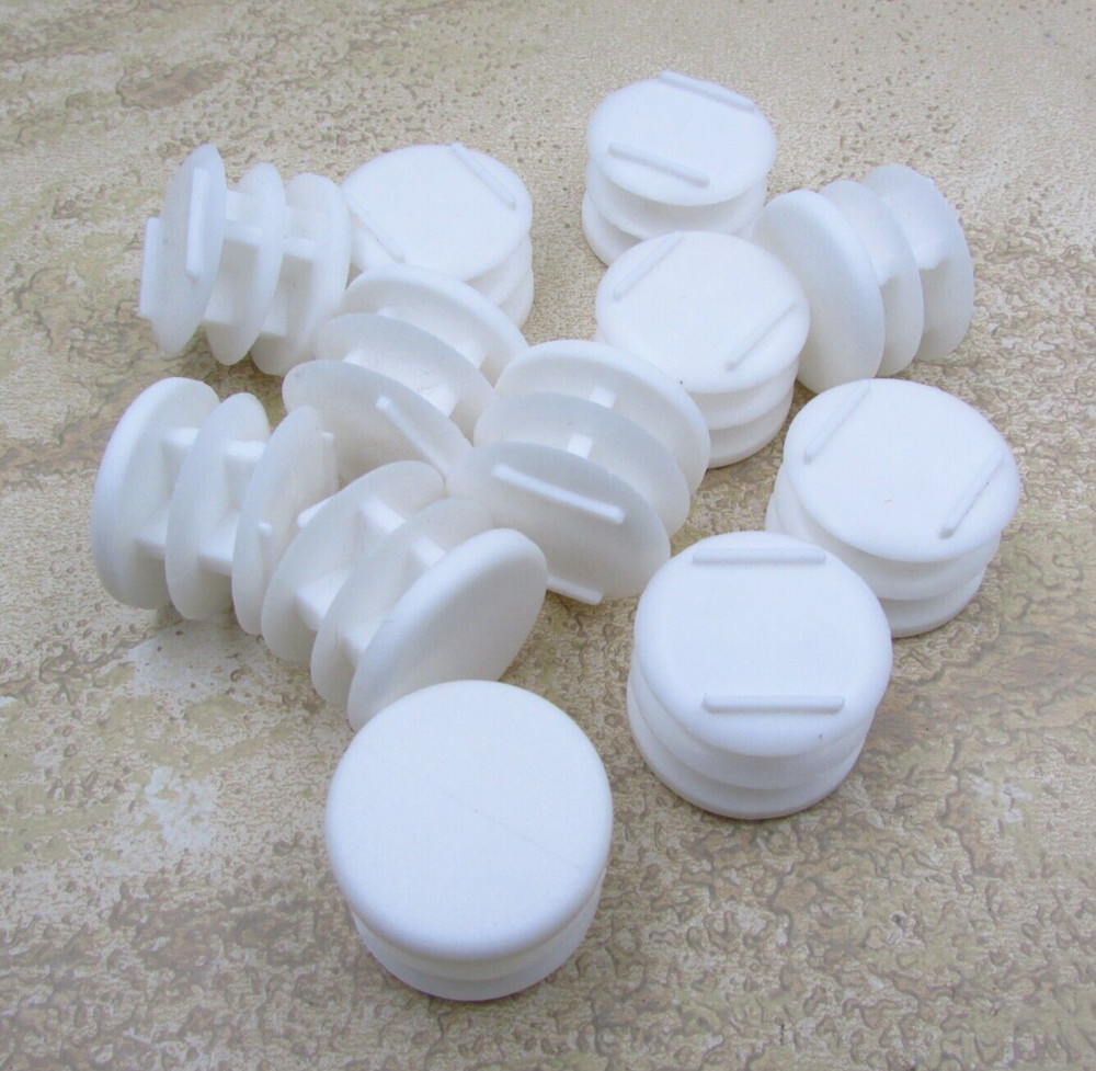 QTY 12 White Plastic 1″ Inch OD 14-20 Gauge Round Tube End Cap Insert Plug Glide