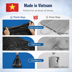 Heavy Duty Black T-Shirt Bags 11.5×6.5×22″ Plastic Grocery Carryout 1000 Ct