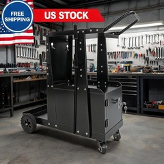 Welding Cart Lockable Cabinet, 2 Tier Heavy Duty Welder Cart for Mig Welder with