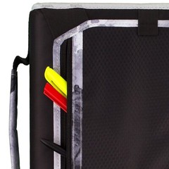 Black Gray Zippered Storage Binder with Expanding File and Carry Handle