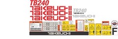 Takeuchi TB240 Decal Set- very high quality aftermarket decals
