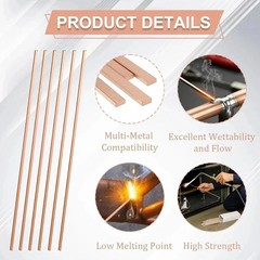 40 Sticks 15% Silver Brazing Rods – Flat Phos Copper Welding Rods for HVAC, Air