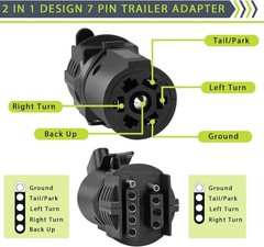 7 to 4 & 5 Pin Trailer Light Adapter，Convenient 2-in-1 Design Trailer Plug Ada