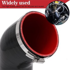 45° Silicone Elbow Coupler Hose, 3″ to 3.5″, 4″ Length, Includes 2 Clamps
