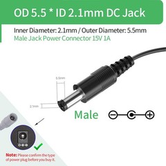 15V 1A Power Supply Adapter Compatible with Litter Robot2 3 4 1-Pack, black