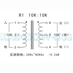 2PC R3 10K:10K PoMo alloy audio transformer input signal isolation 20Hz~80KHz