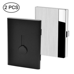 SENHAI 2 Pcs Business Card Holders, Professional Thumb-Drive Medium, black
