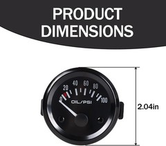 BESULEN Car 2″ 52mm Oil Pressure Gauge, 12V 0-100PSI Pointer Digital Oil Press P
