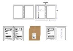 200 Self Adhesive 7.5 X 5.125 Round Corner Blank Shipping Labels 2 Per Sheet