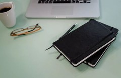 Hard Cover Lined/Dotted Journals 2 Pack Black Leather Notebooks- Thick Diary