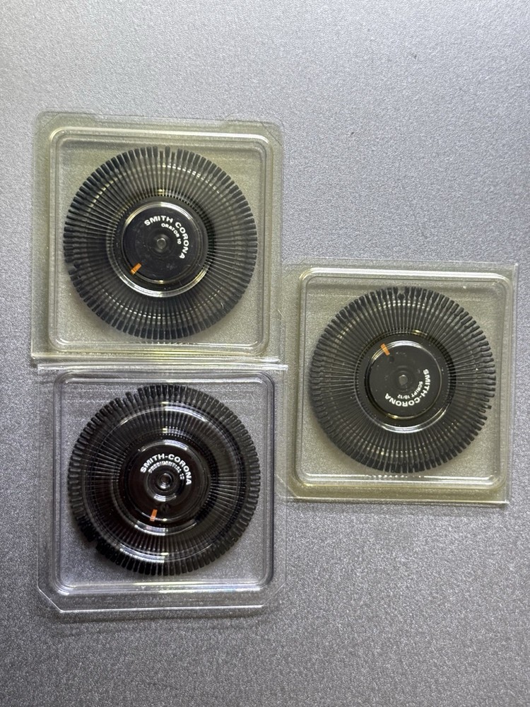Lot of 3 Smith Corona Printwheel Script 10/12, Presidential 12, Tempo 10