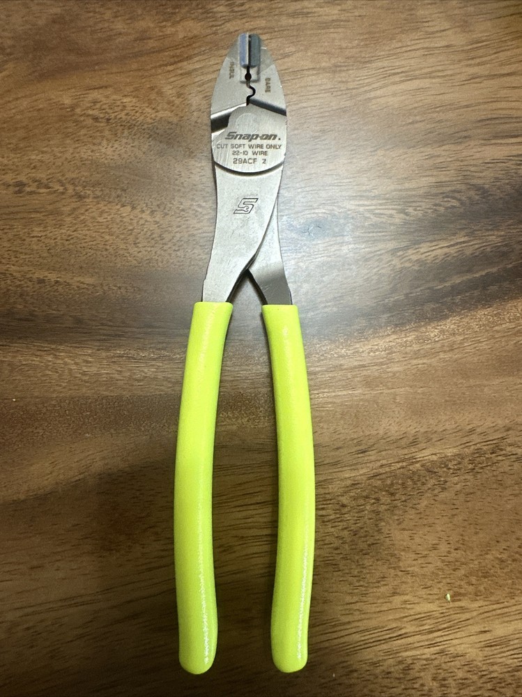 NEW Snap On 29ACF HI VIZ Handle – 9″ Wire Terminal Crimping Tool – FREE SHIPPING