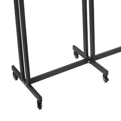 6-Arm Black Clothing Retail Rack Adjustable Iron Garment Display Rack w/Wheels