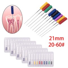 10 Pcs/Pack Dental Barbed Broaches Endodontic Needles Root Canal 21mm #20-#60