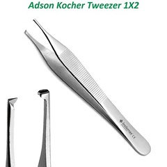 Dental Adson Kocher Tissue Tweezers Medical Toothed Dressing Surgical Forceps X3